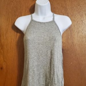 High neck ribbed tank top